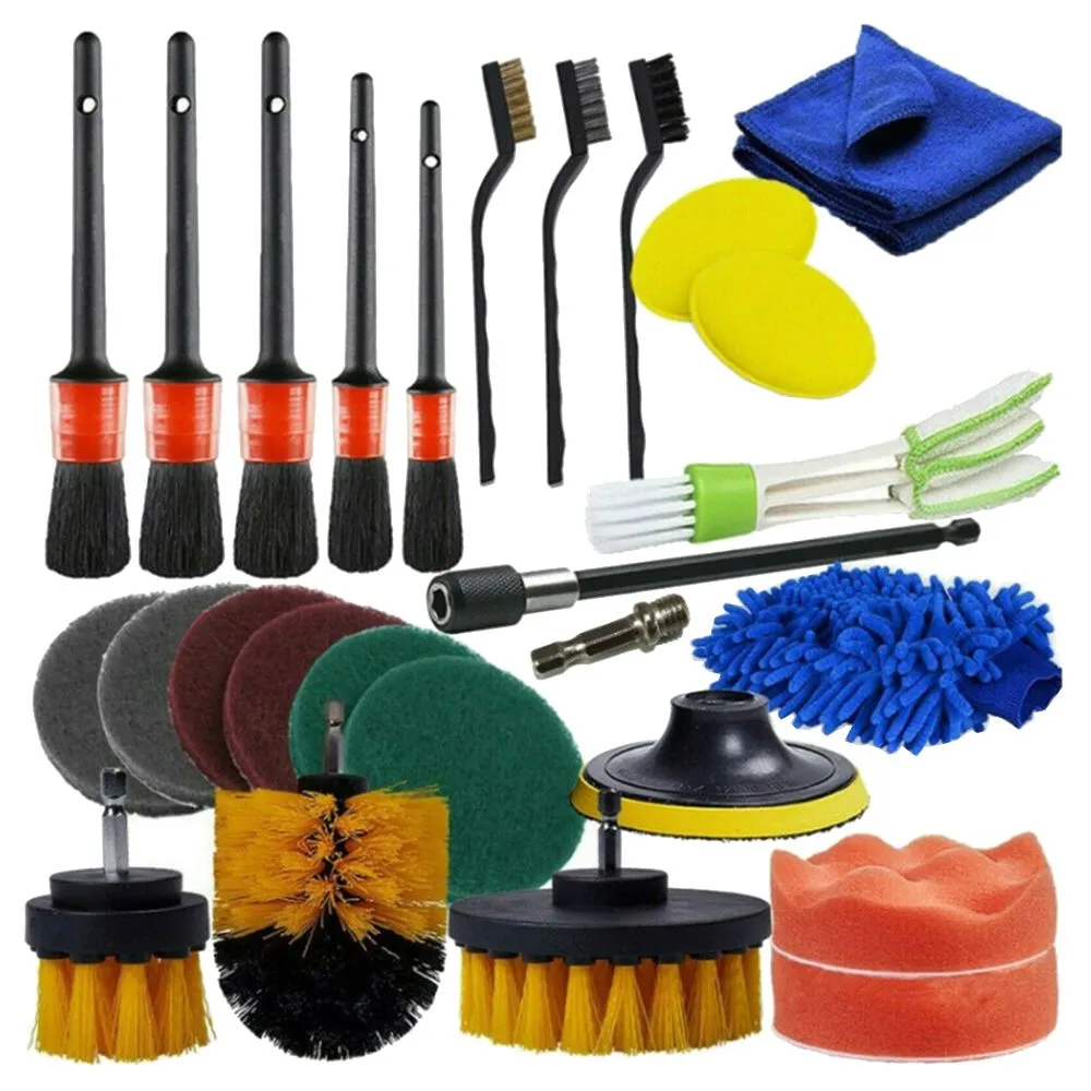 Auto Detailing Brushes Set for Car Interior Exterior Cleaning - 26 Pieces