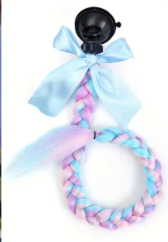 Motorcycle Helmet Ponytail Accessory - Blue