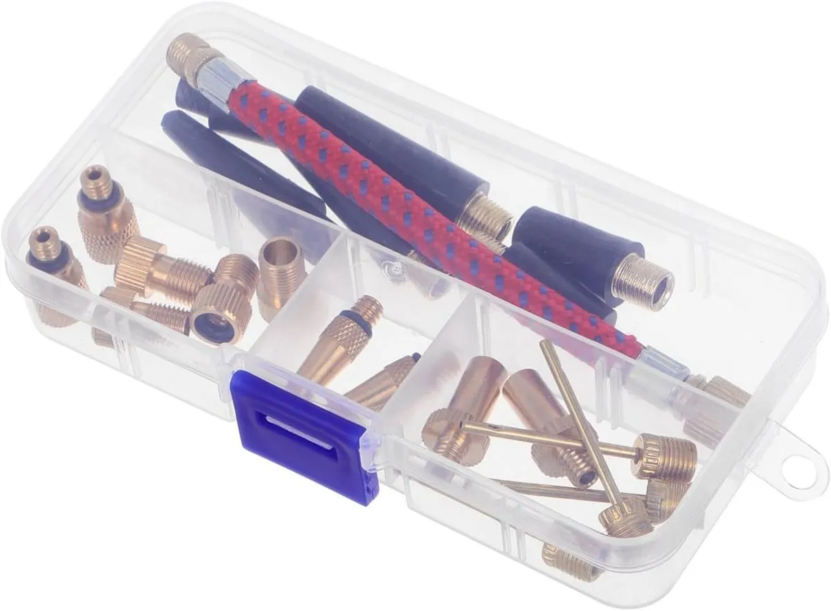 Bike Presta Valve Adapter Kit Universal Fit for Bikes Carrying Case