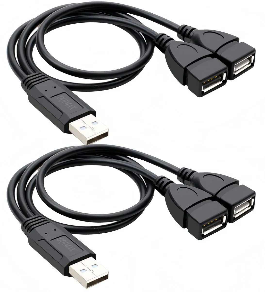 OQIMAX 2 Usb 2.0 Adapters,Dual Usb Female Jack Y Splitter Charger Cable