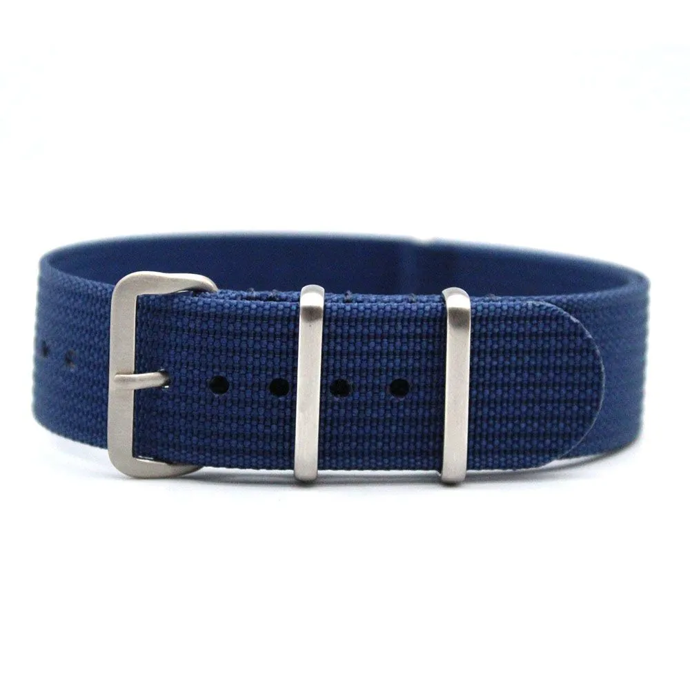 20mm Ribbed Nato Watch Strap Navy Blue