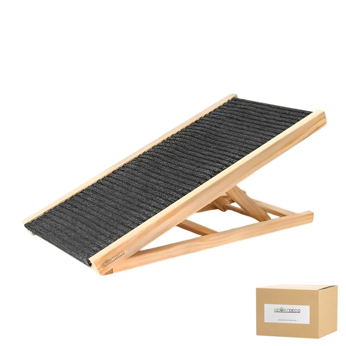 Heartdeco Non-Slip Adjustable Pet Ladder Dog Ramp
