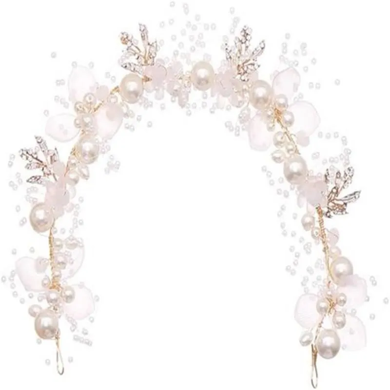 Crystal Flower Pearl Headband Bridesmaid Party Headdress