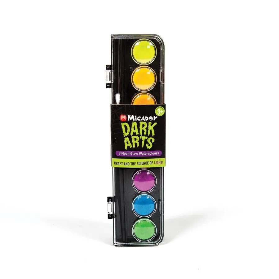 Micador - Dark Arts Neon Watercolour Paint Discs 8 and Brush