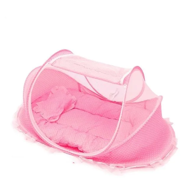 Foldable Portable Children Mosquito Nets Baby Bed - Pink