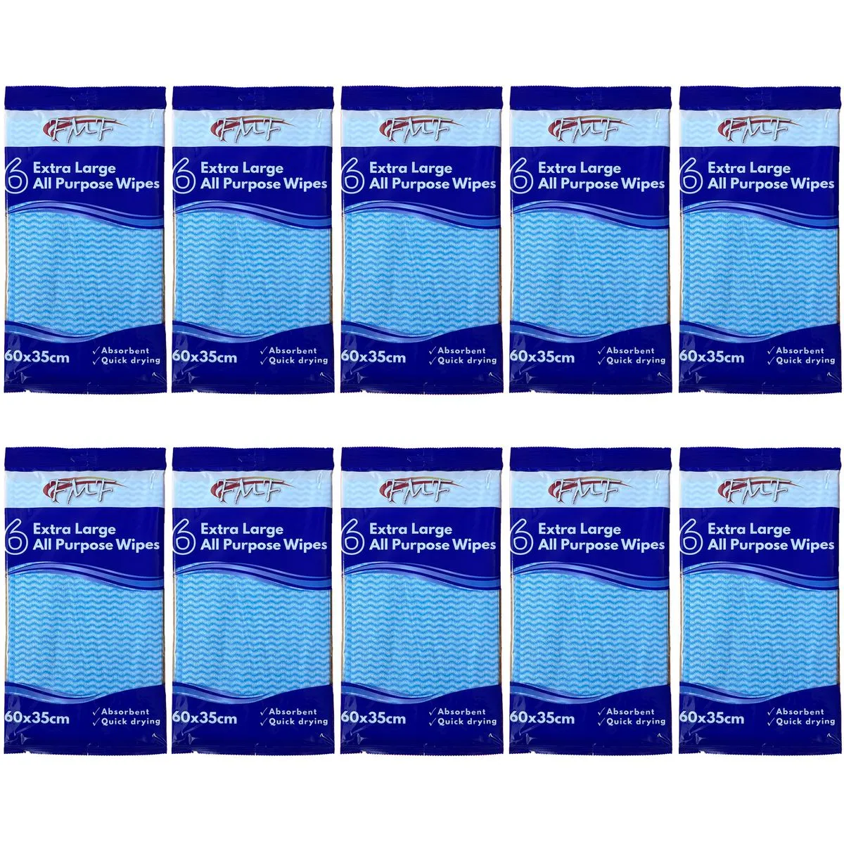FMF Bulk Pack - 60 Pack Extra Large All Purpose Wipes 60x35cm