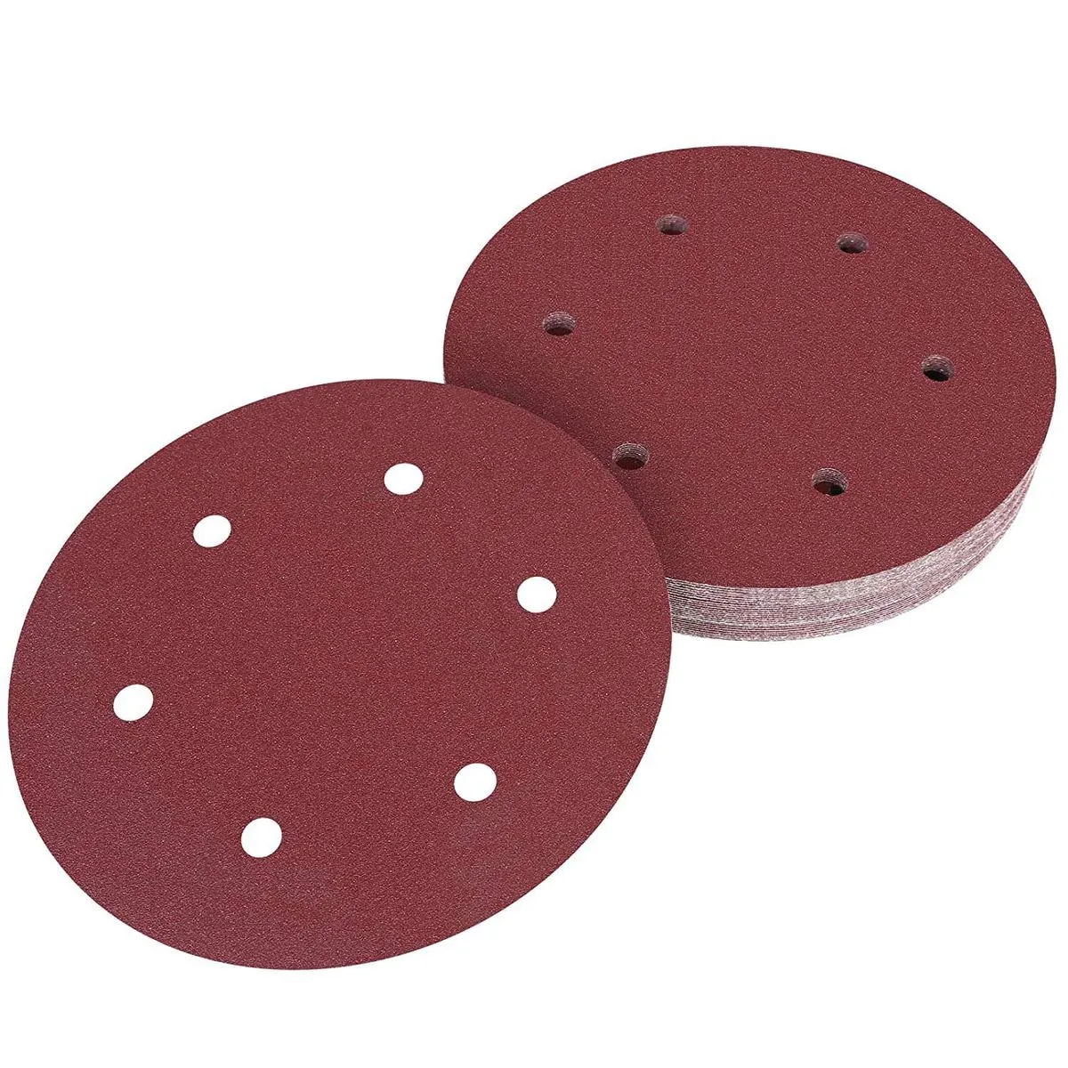 30Pcs 225mm Sanding Discs 120 Grit Hook and Loop Sand Paper Pad 6 Holes San