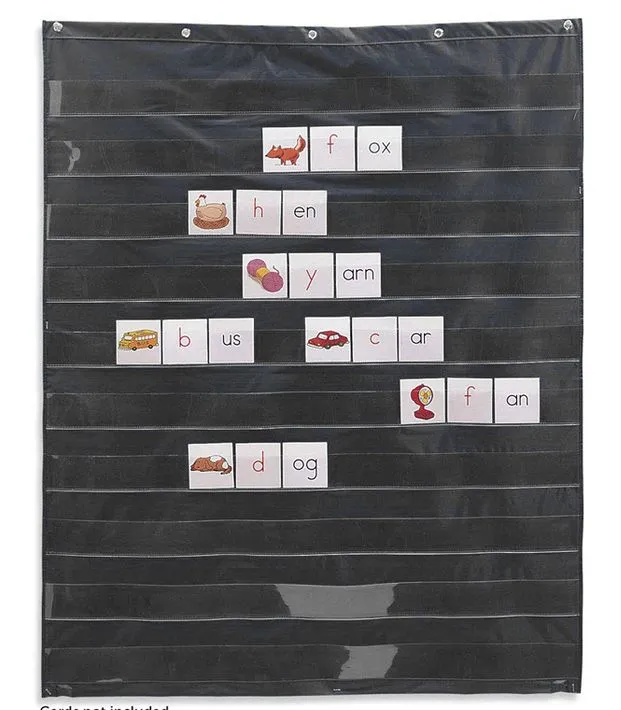 Standard Pocket Chart for Education - Learning & Teaching Tool - Black