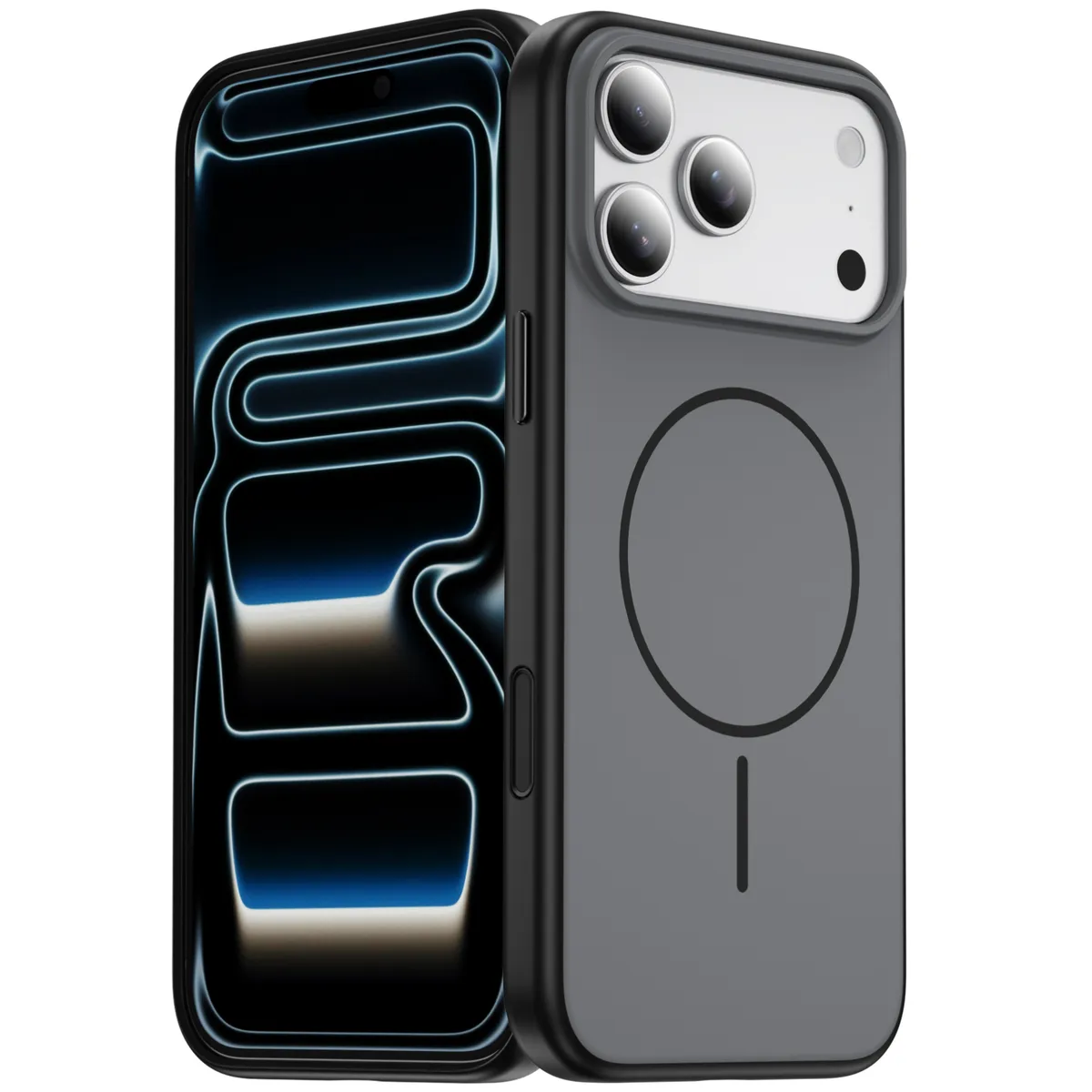 Silicone Magnetic Charging Phone Case Compatible with Iphone 17 Pro Max - Black