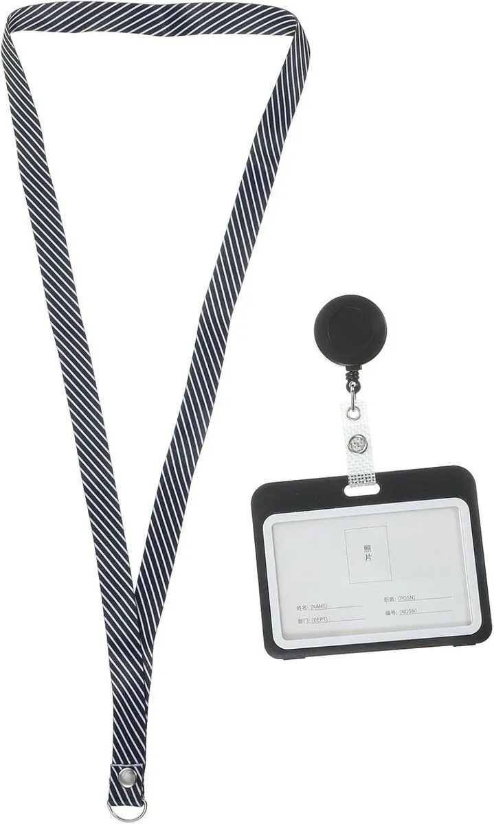 2pcs Horizontal Id Badge Holder with Lanyard, Anti-Scratch Frosted Photo
