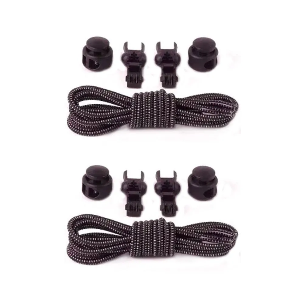 Killer Deals Elastic Lazy No-Tie Speed Silicone Shoelaces Laces - 2 x Combo - Brown