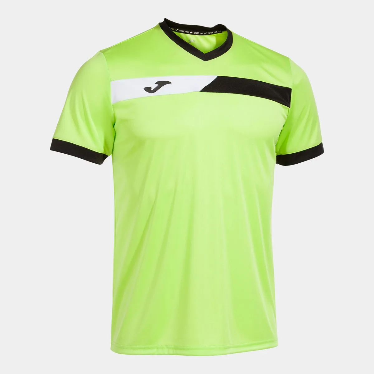 Joma Men's Court Short Sleeve Padel T-Shirt Lime Black