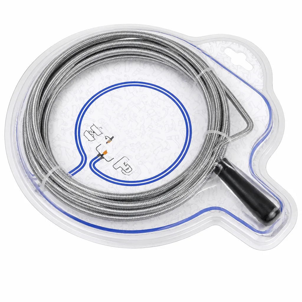 Drain Snake for Clearing Clogs 5m 19ft Flexible Length