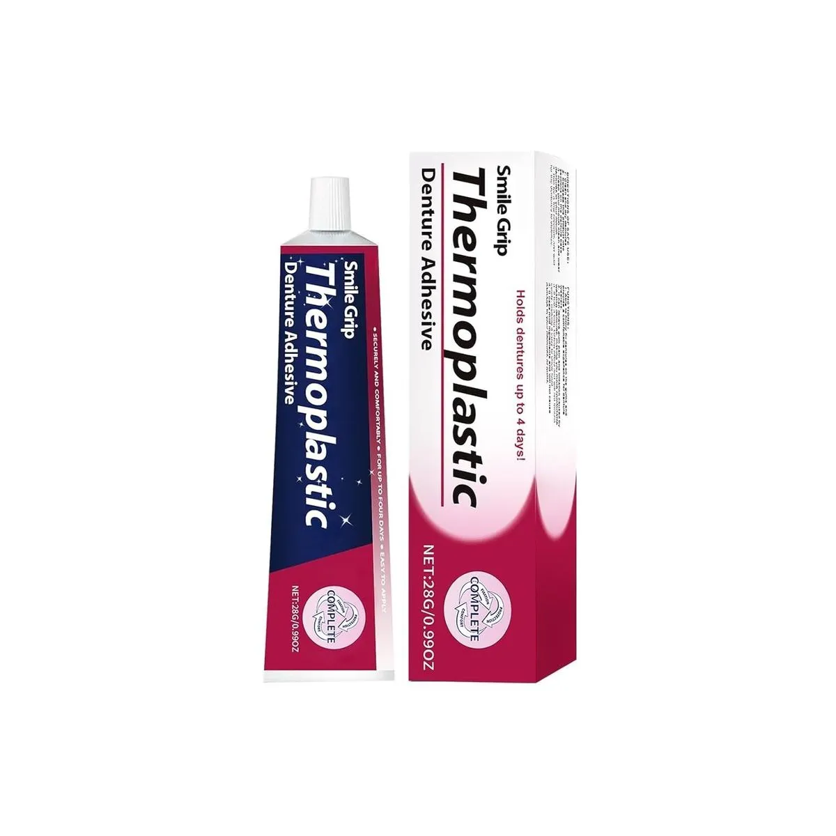 Smile Grip Thermoplastic Denture Adhesive - 1.69 Fl Oz Red