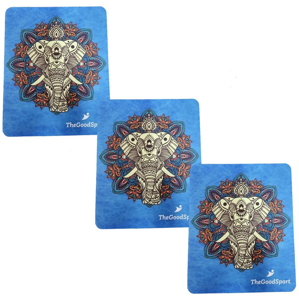 Stationery Non-Slip Blue Mouse Pads With Elephant Design Set of 3 - 27cm