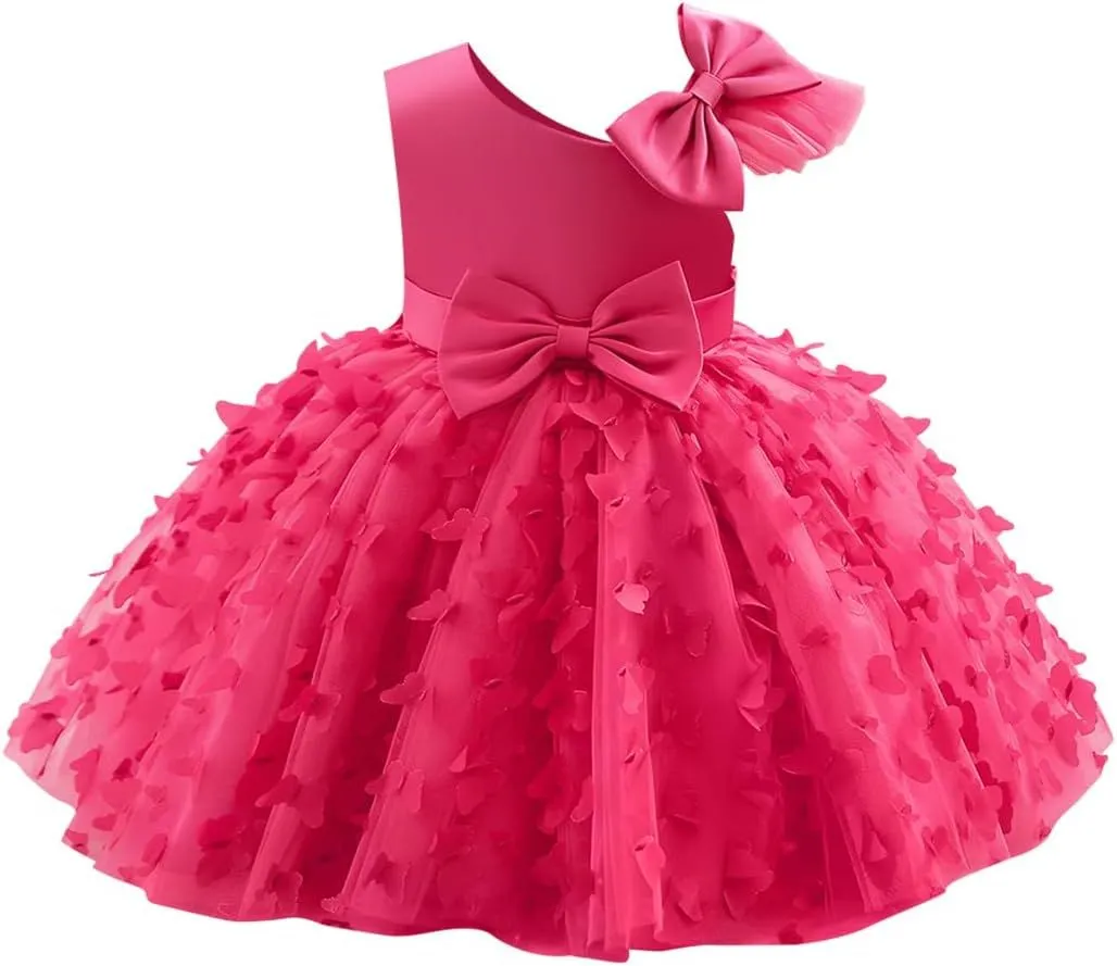 Butterfly Ballerina Princess Ballgown Dress for Girls - 5-6 Years - Hot Pink