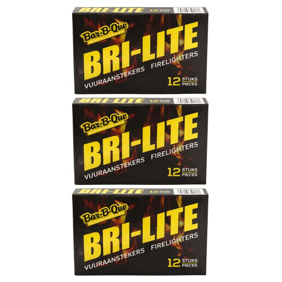 Bri-Lite Individually Wrapped Fire Lighters 12-pieces - 3 Pack
