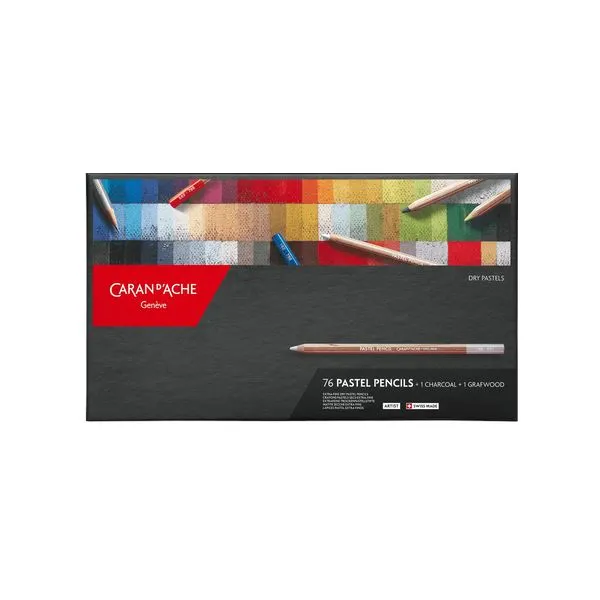 Caran D'Ache Pastel coloured pencils, 76 pencil set