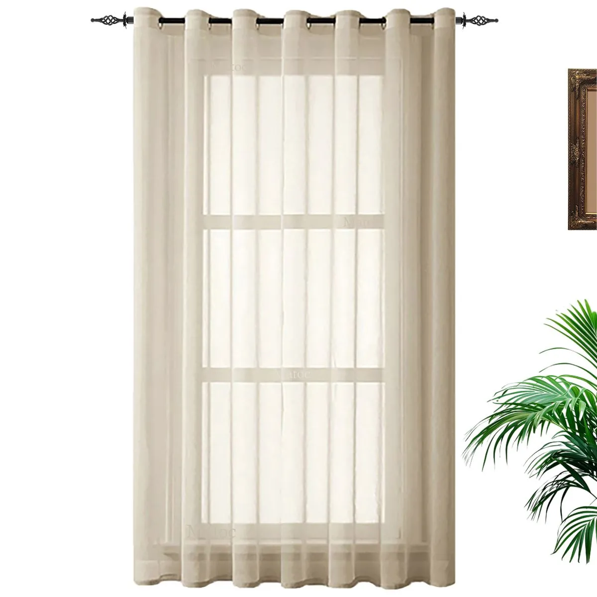 Matoc Designs Curtain - Mystic Voile - Stone - Eyelet