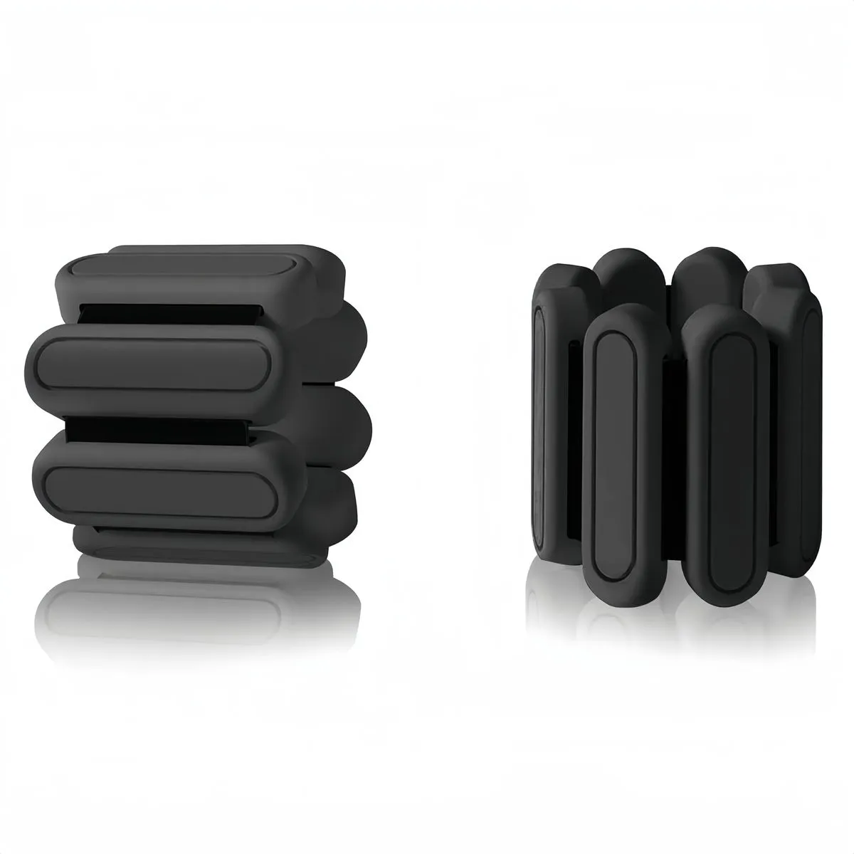 2PK Weights Bracelet Weight Bands Gym Adjustable Wrist Ankle Weights 450g - Black