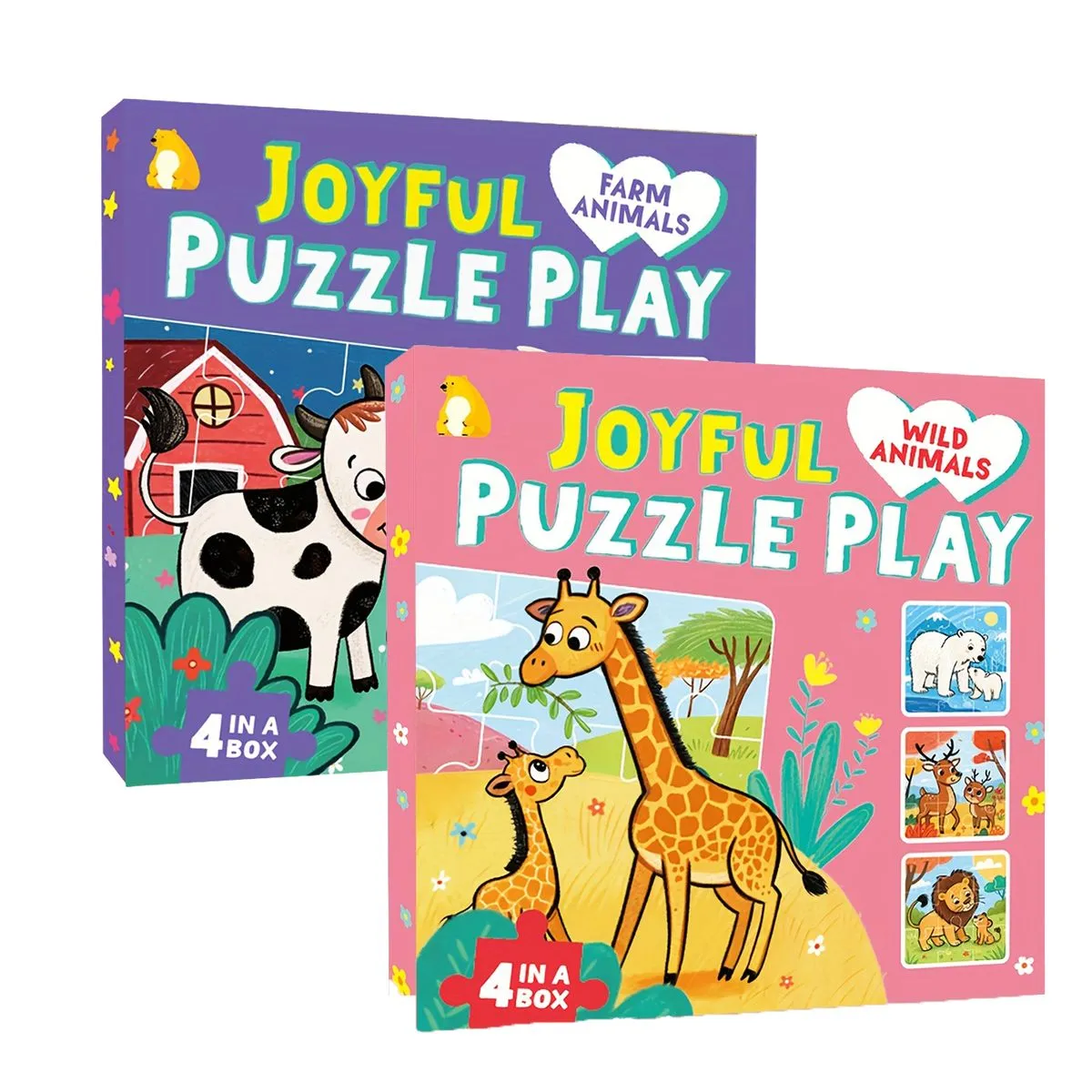 2 Sets Kids Jigsaw Puzzle Box Parent-Child Matching Game