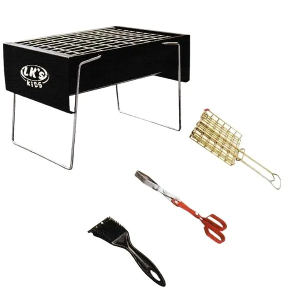 LK's - Kiddies Braai Set / Kids Barbeque Kit / Camping Bbq Como - 4 Piece