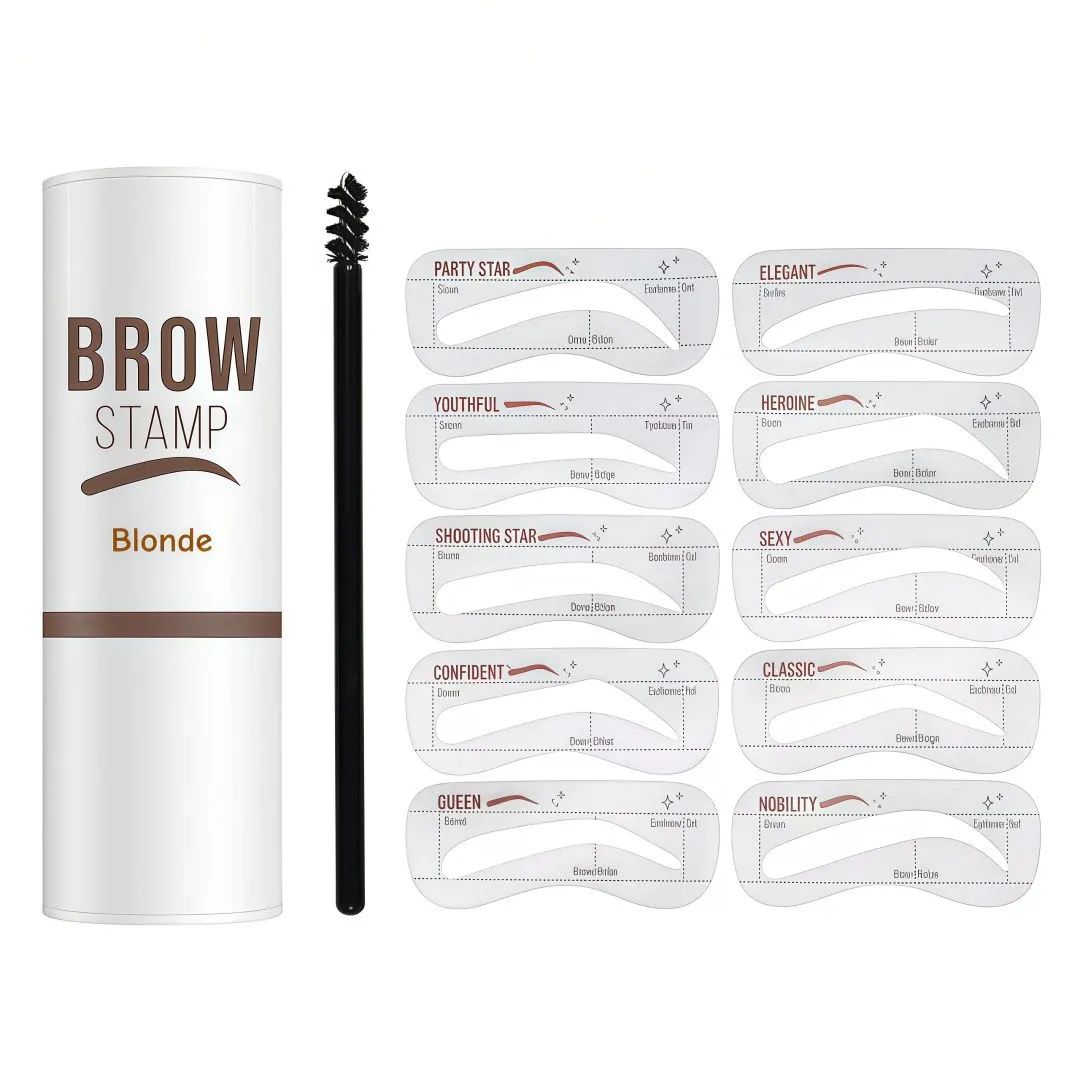 Eyebrow Stamp Kit With 10 Stencils Brow Shaping Set - Blonde