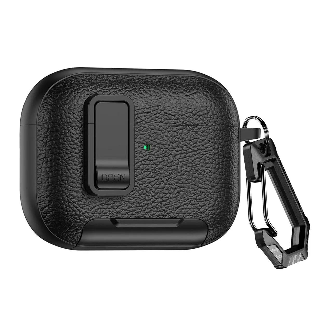 Earphone Case with Keychain & Phone Holder Compatible with Air Pods Pro 3 - Black