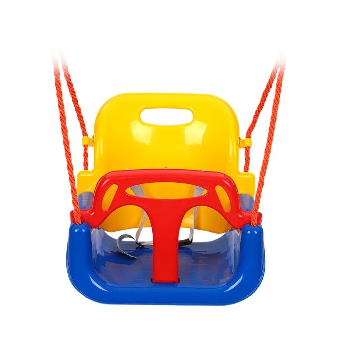 3-in-1 Convertible Kids Swing Seat Secure Indoor Playground Swing for Kids - Blue