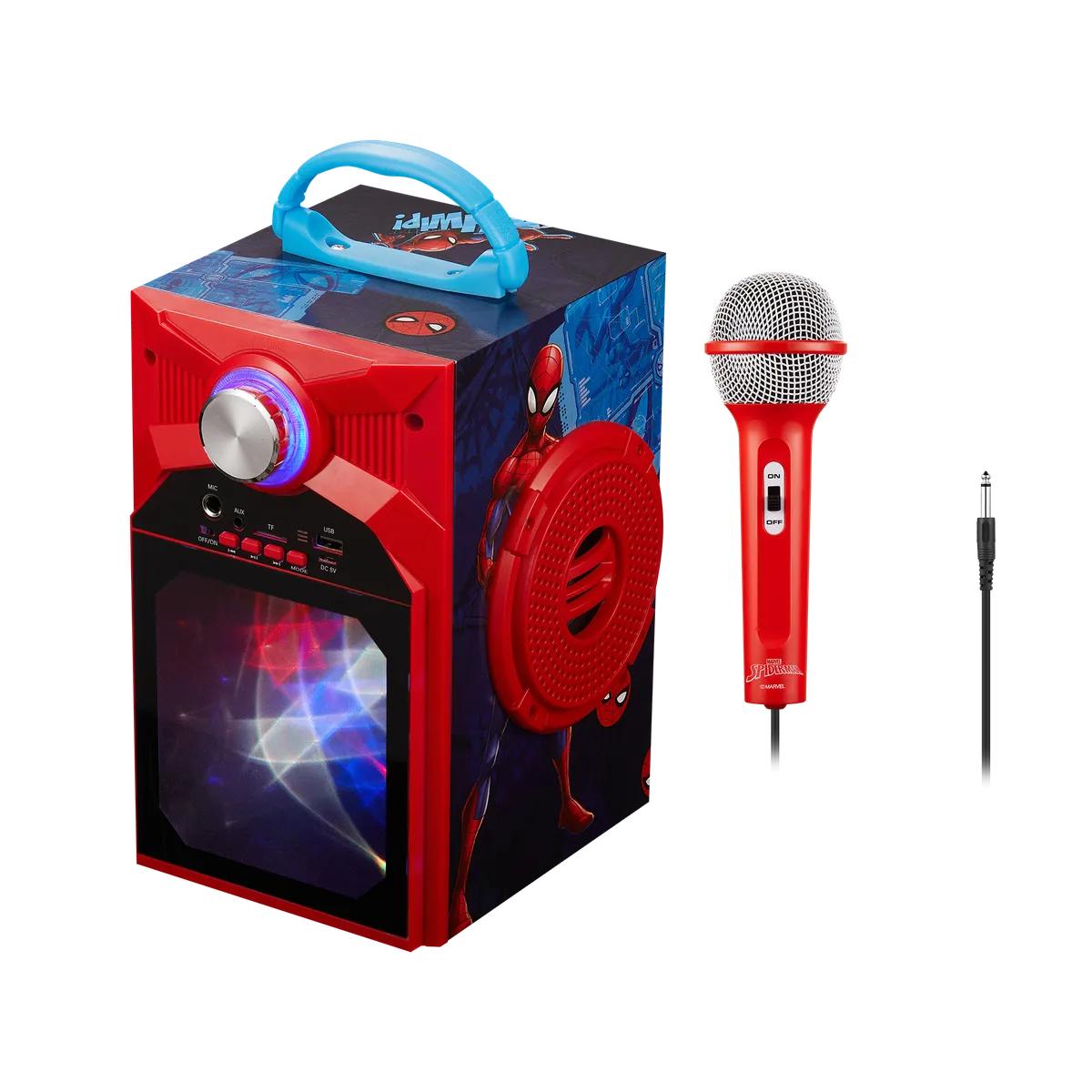 Marvel Spider-Man Galaxy LED Stars Karaoke Machine with Microphone