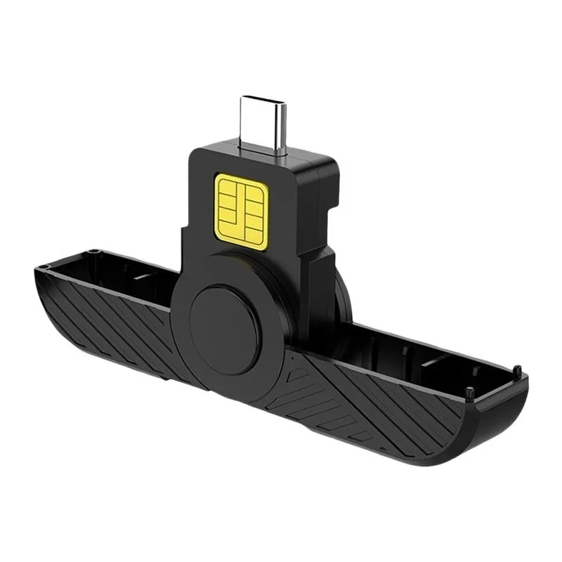 Portable Smart Card Reader Compatible with EMV ID SIM TF SD MMC - Black