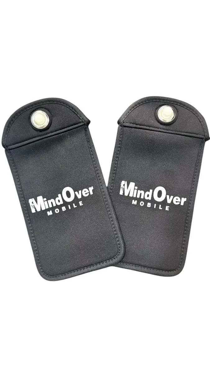 Lockable Mobile Phone Pouch - Black Neoprene Case + Opener