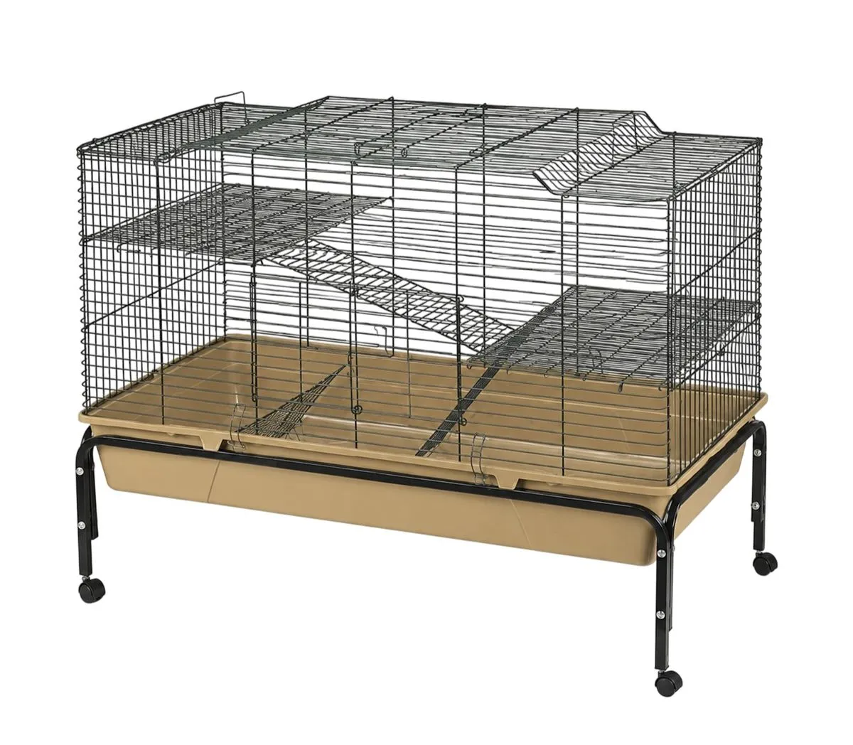 Multi-Level Rabbit Cage on Wheels (101.5cm x 51cm x 84cm)