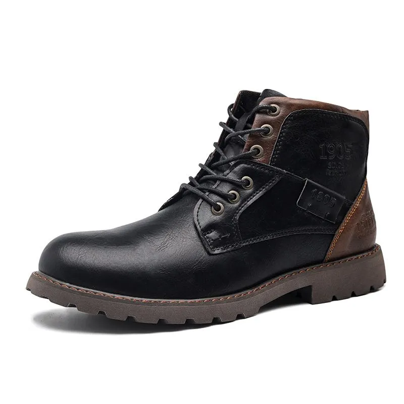 Ankle Boots Motorcycle Shoes Dress Boots Side Zip Chukka Boots for Men