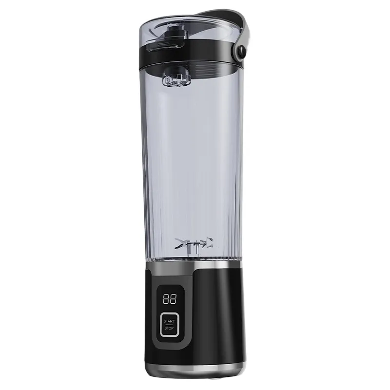 Portable Juicer Machine, Mini Blender Cup Digital Display USB Rechargeable - Black