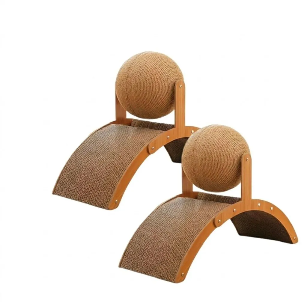 2 Pack Cat Scratching Ball Stands Interactive Arch Scratch Pads