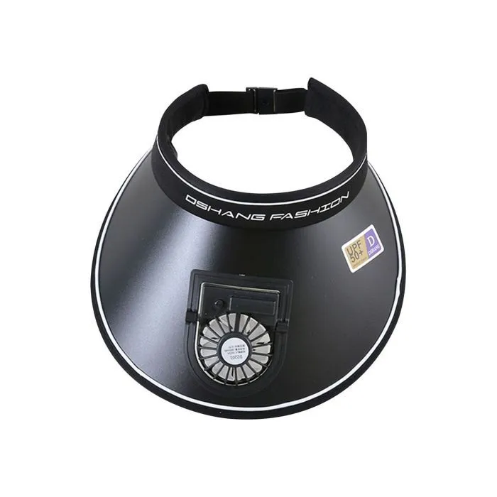 Rechargeable Sun Visor Fan Cap - Black