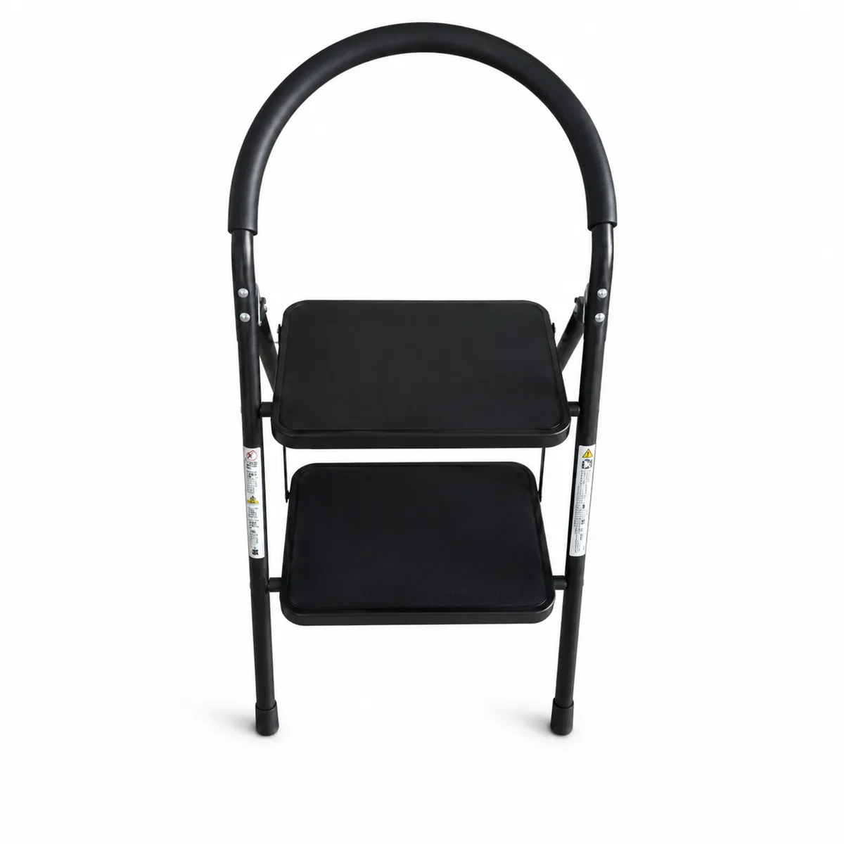 Anchor 2 Step Steel Wide Anti Slip Ladder EN14183 Foldable Stool - Black