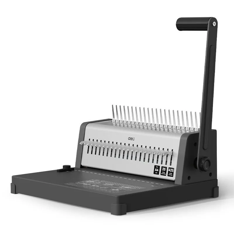 Deli A4 Binding Machine 450 Sheet Capacity & 25 Sheet Manual Punch