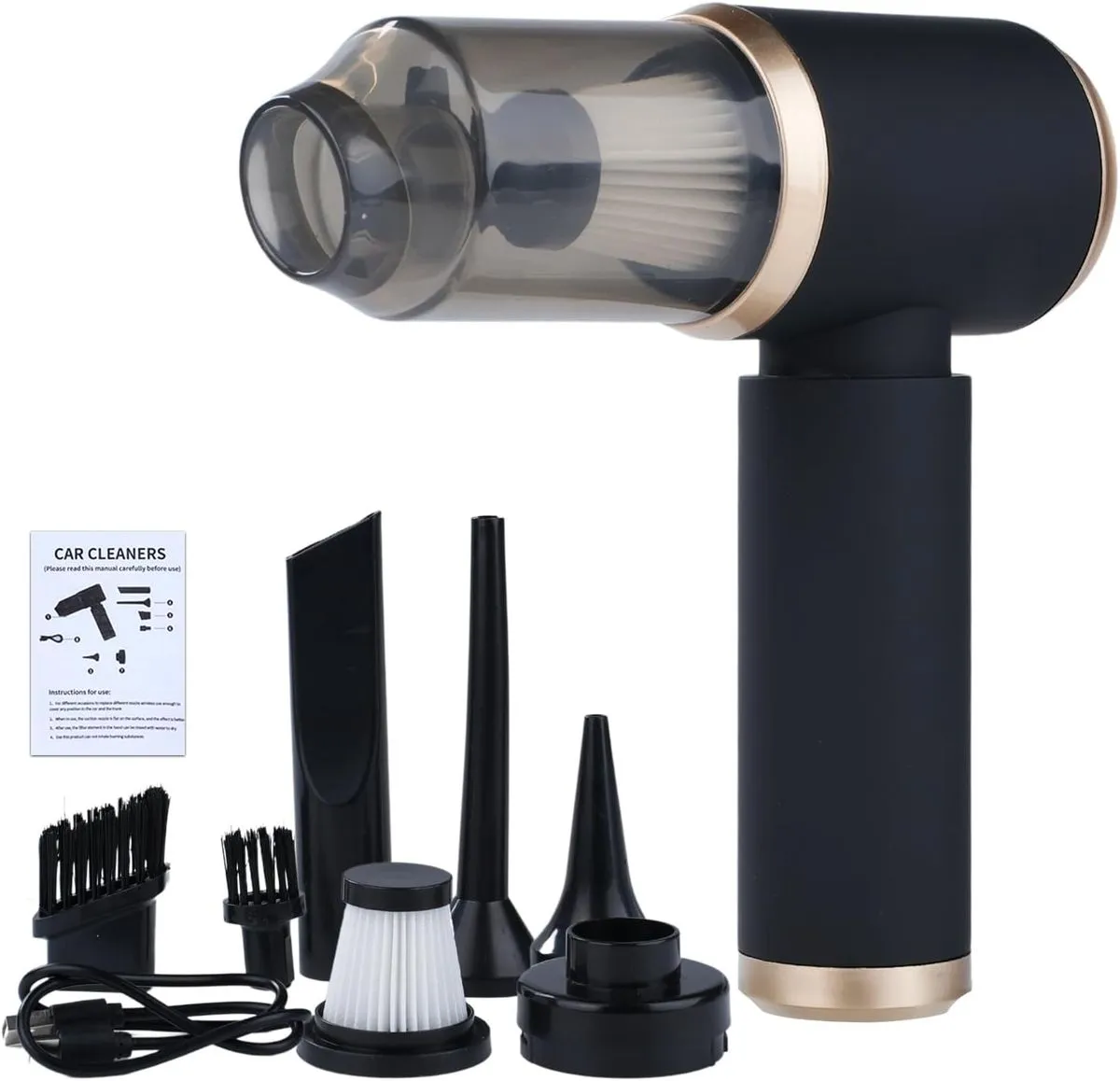 Rechargeable Wireless Handheld Mini Vacuum Cleaner 4-in-1 with 6 Components