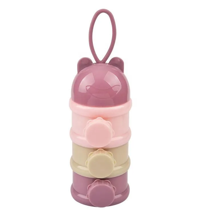 Portable Baby Formula and Storage Container - Pink, Brown
