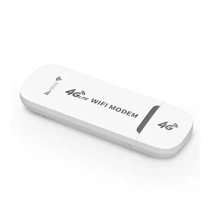 LTE/4G USB Modem with Wi-Fi Hotspot - Open All Network Sim Cards Also Rain - White