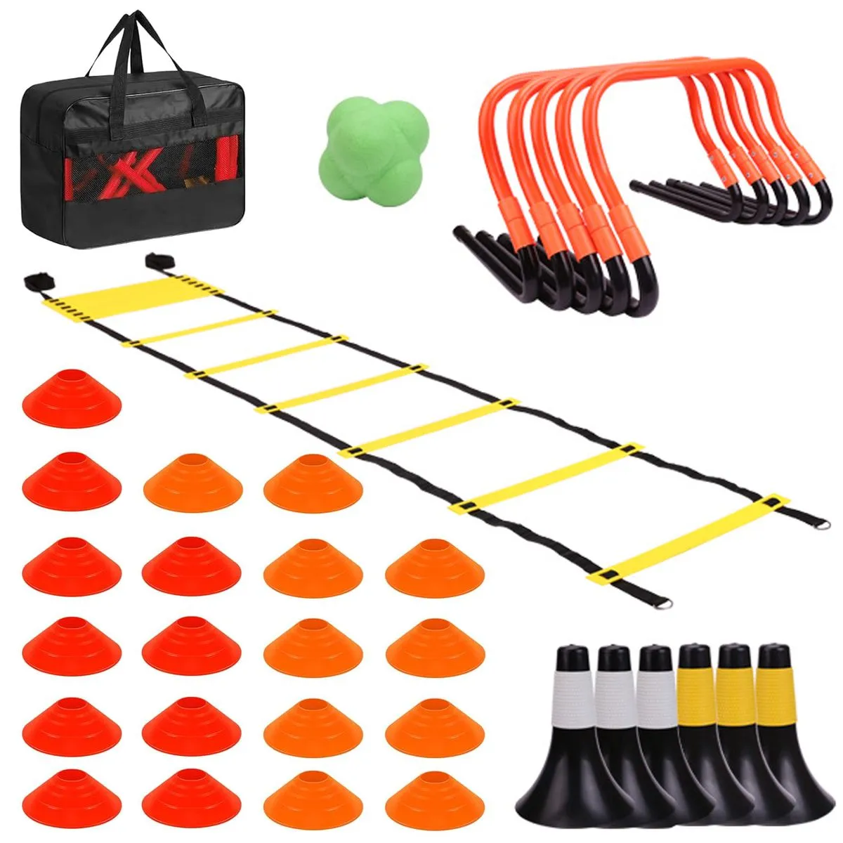 34 Piece Soccer Training Multi-Functional Kit - Football Agility Training Set
