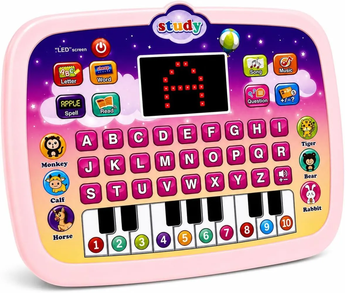 Toddler Learning Tablet For Spelling & Speech Learning Toy with Piano Keys