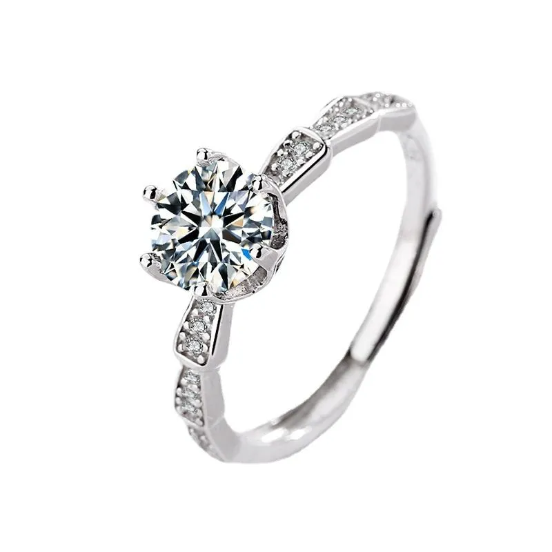 925 Sterling Silver Rings for Women , Cubic Zirconia Adjustable Rings