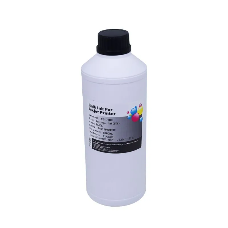 Bulk Black Ink 1L - Dye Based Refill for Home & Office Inkjet Printers