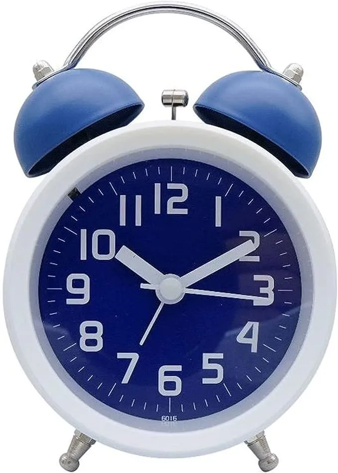 Alarm Clocks Classic Retro Double Bell Alarm Clock - Luminous Alarm - Blue