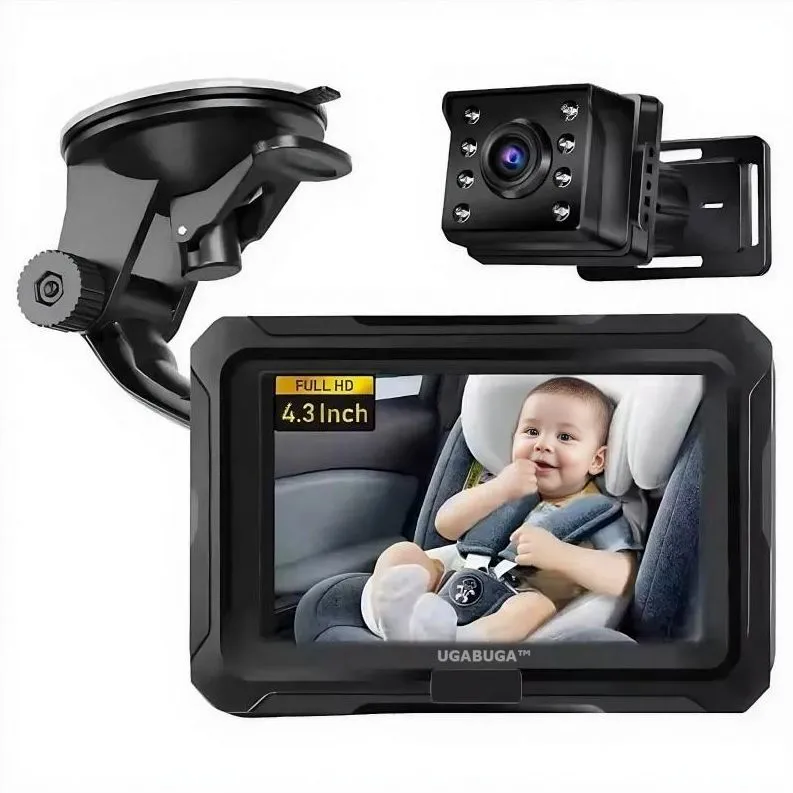 UGABUGA 4.3 inch HD 1080P Car Baby Monitor with USB