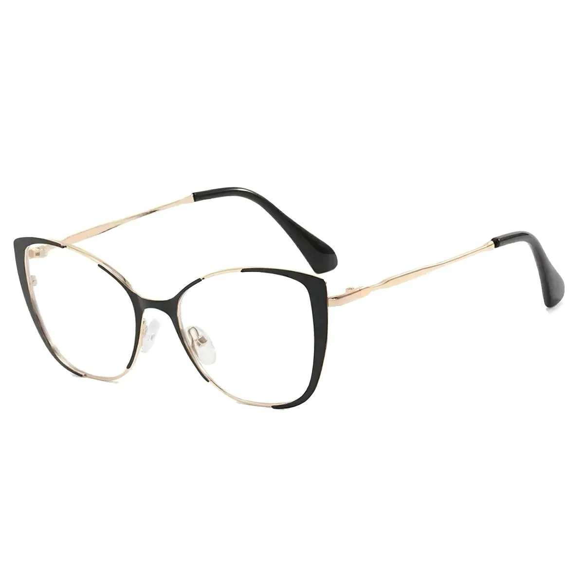 Cat Eye Blue Light Blocking Glasses, Stylish Retro Eyeglasses for Women - Black