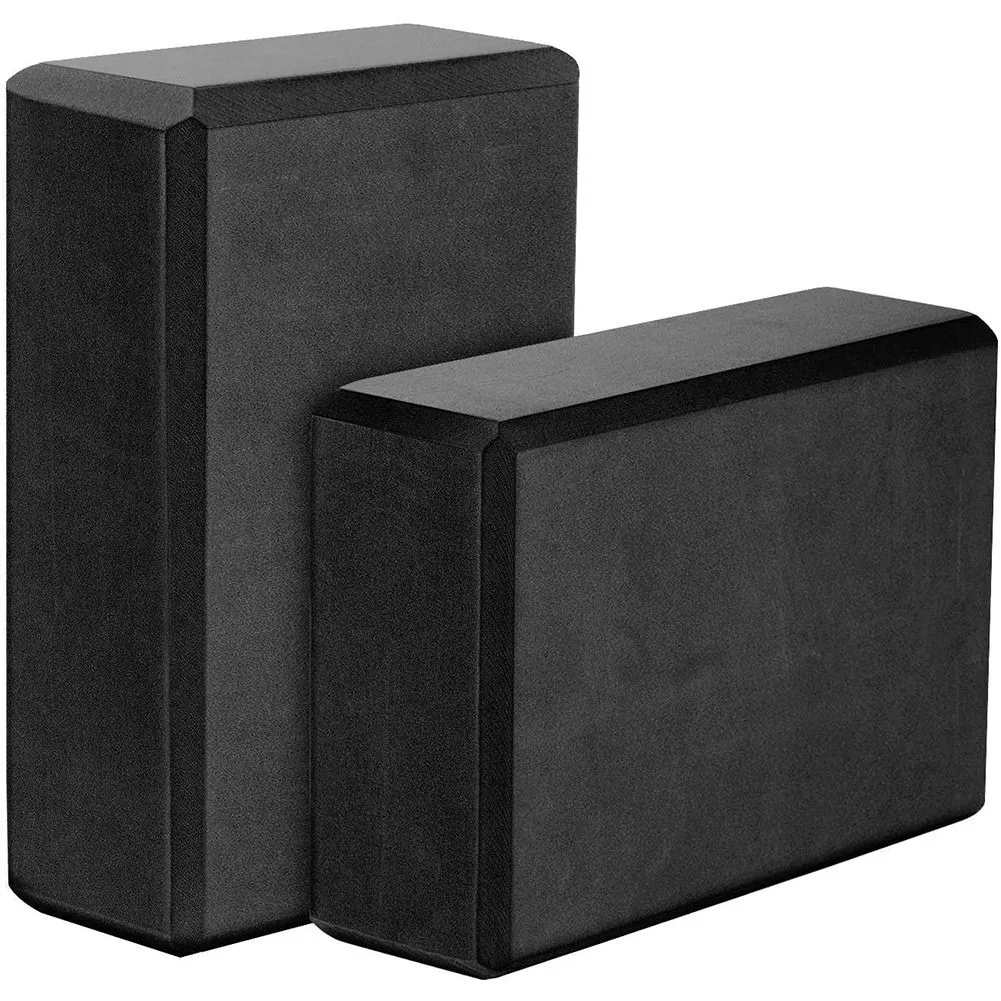 Yoga Blocks 2 Pack Eva Foam Yoga Block Exercise Bricks Black
